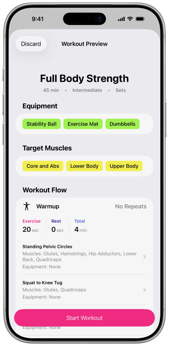 Personalized workout generation