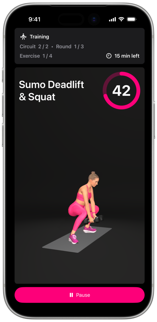 Fitlytics App Workout Screen