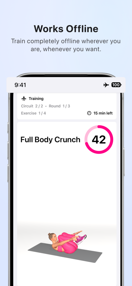 Fitlytics App Offline Workout in Progress
